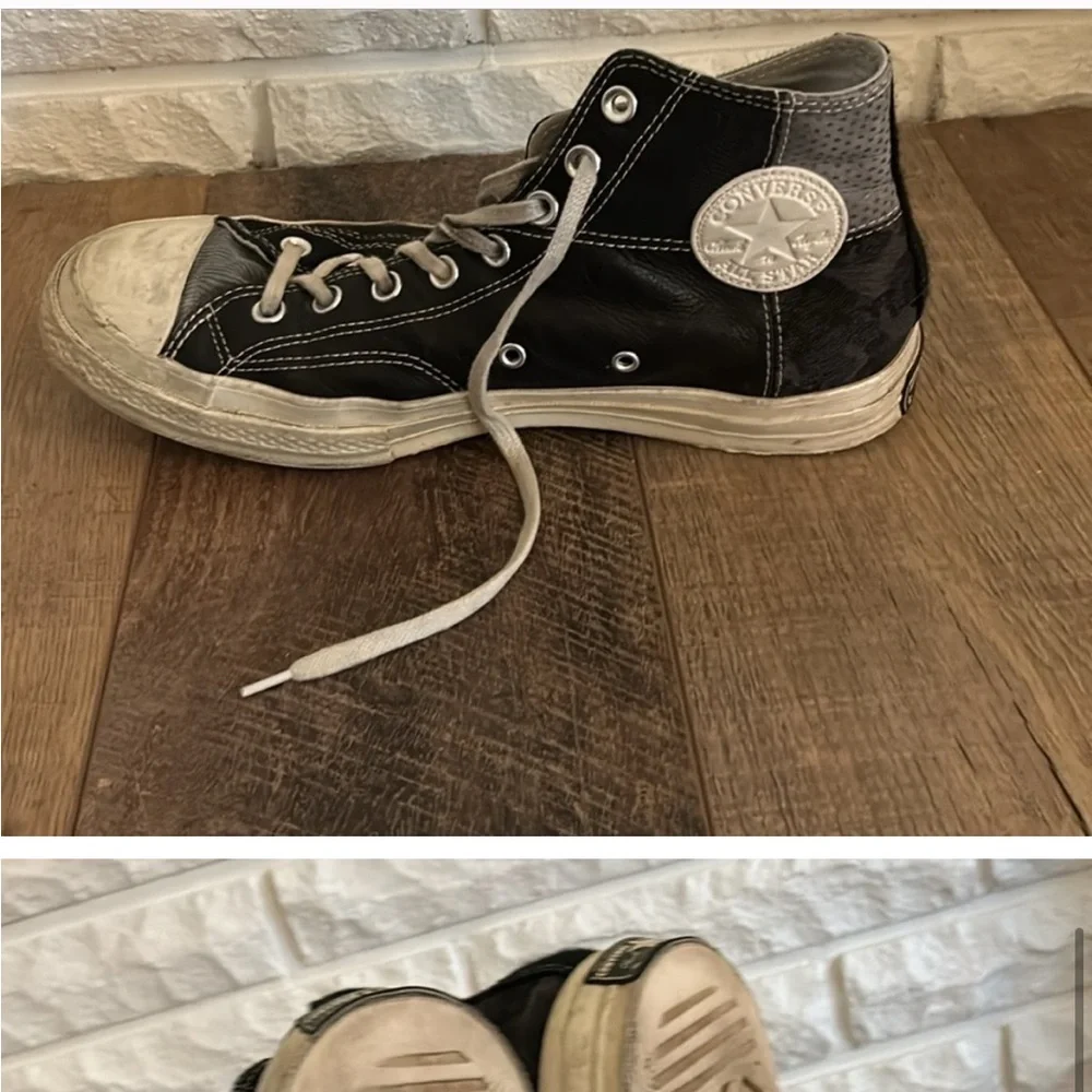 Converse Black and White High Top Sneakers - Picture 6 of 11